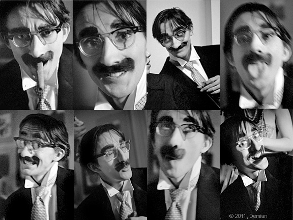 Peter mugs as Groucho