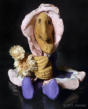 Peters sculptural art of a sitting witch