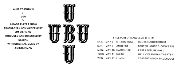Ubu ad flyer - Yes, I had misspelled Jarrys first name.